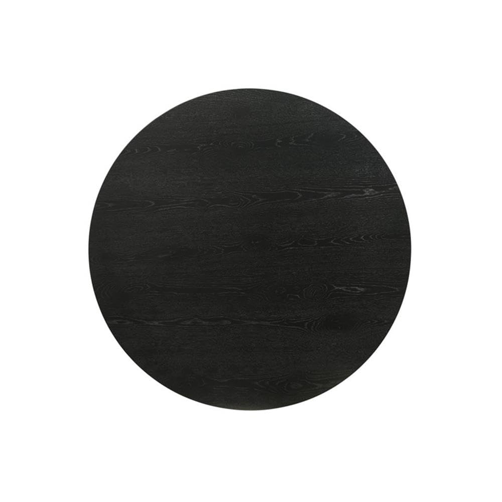 Ebony Black 29-inch Round Wood Coffee Table with Pedestal Base N112953