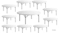 White 6-ft Plastic Folding Round Table W70251