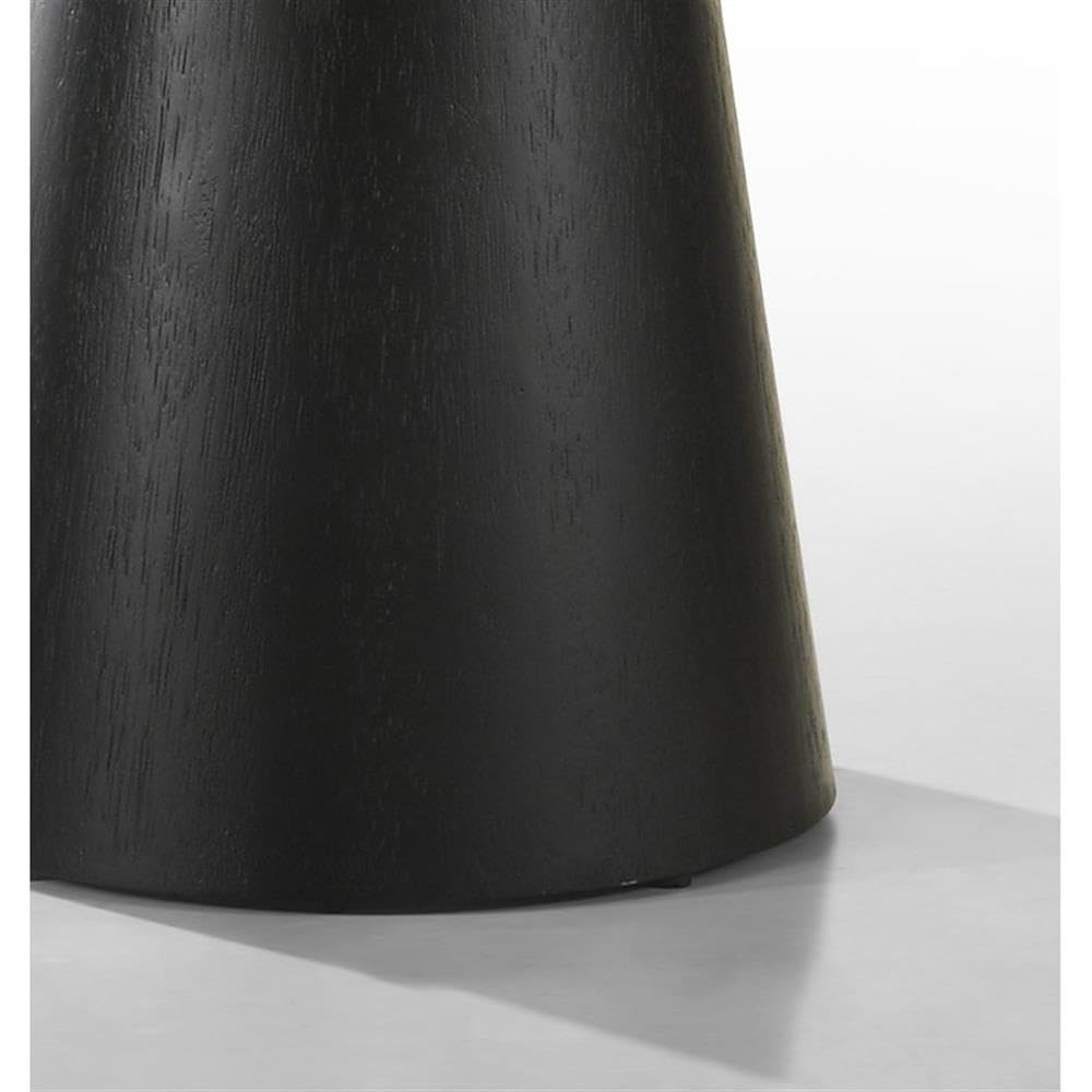 Ebony Black 29-inch Round Wood Coffee Table with Pedestal Base N112953