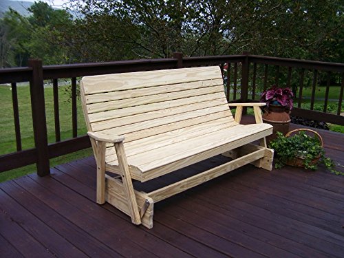 Pressure-Treated Pine Highback Patio Glider Bench A3950