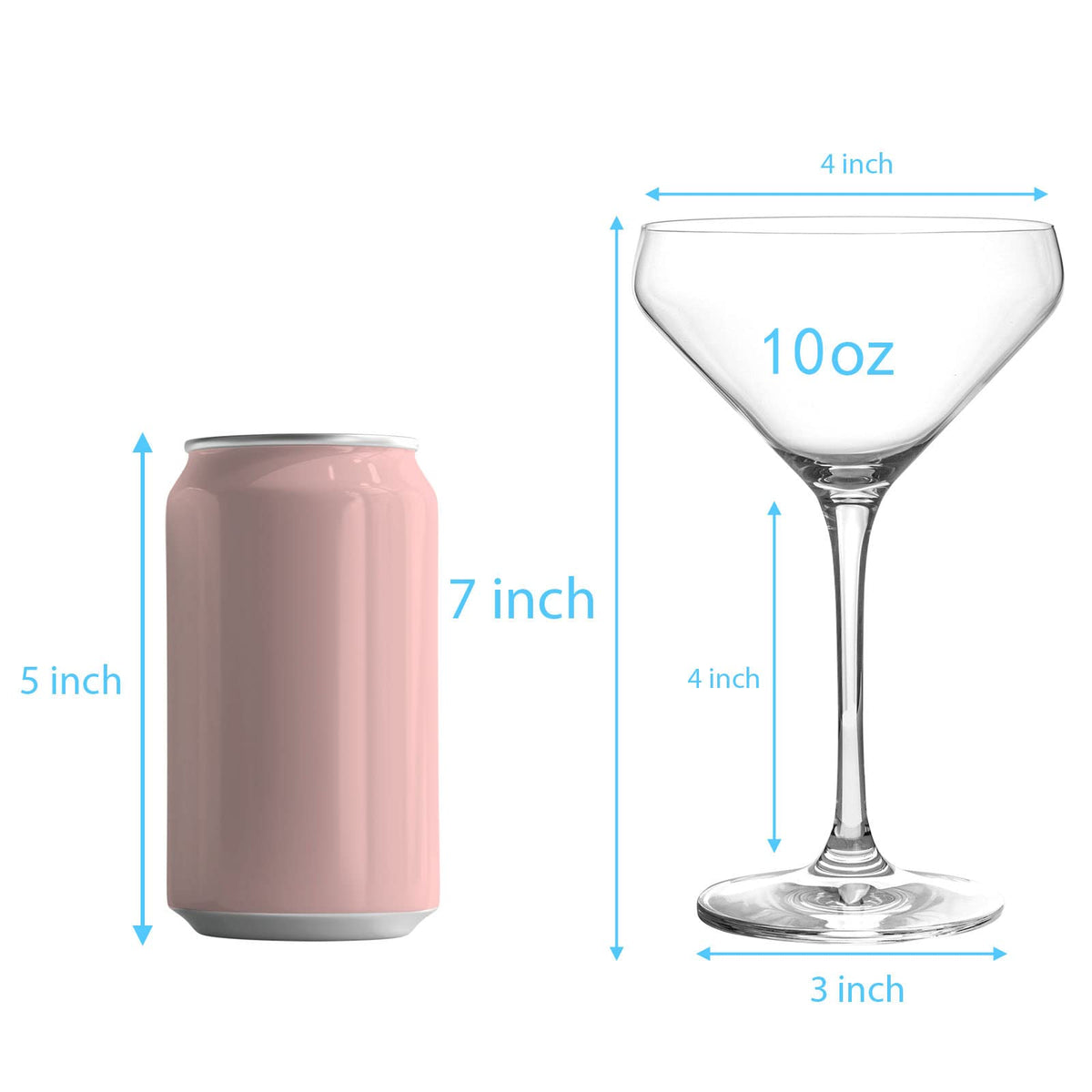 Clear 11 Ounce Set of 4 Cocktail Glasses H107