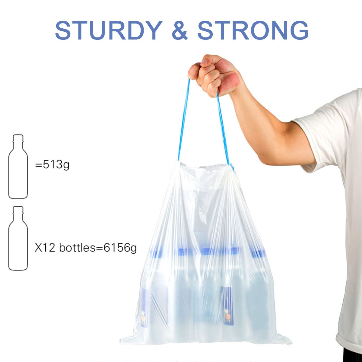 4 Gallon Drawstring Trash Bags 60 Count Q4052