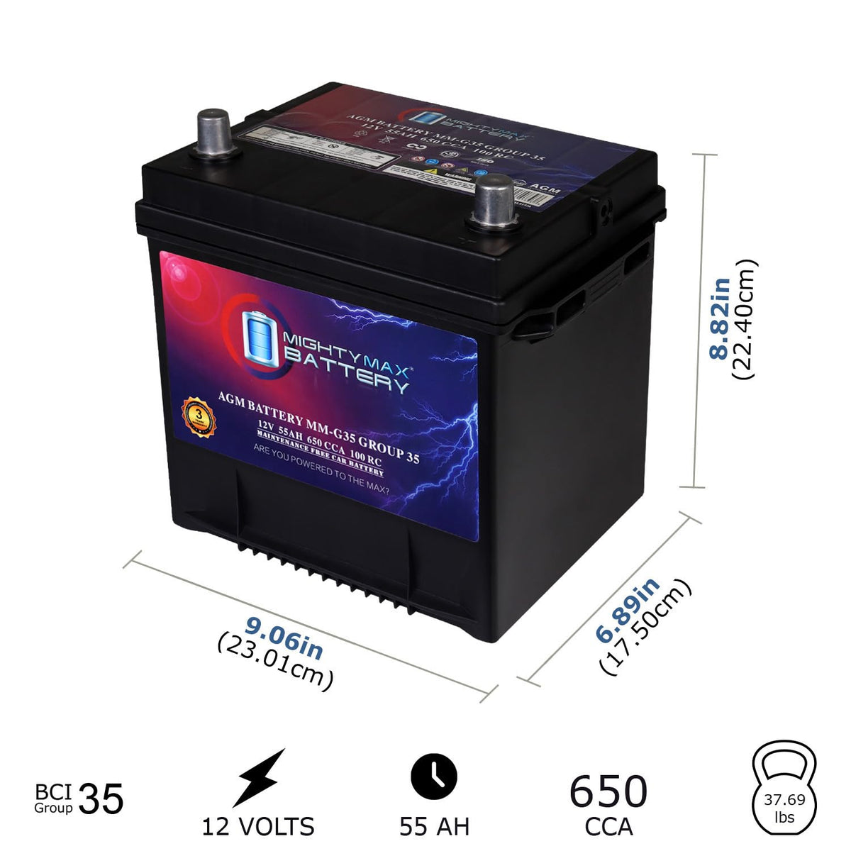 12V 55Ah AGM Replacement Battery H92794