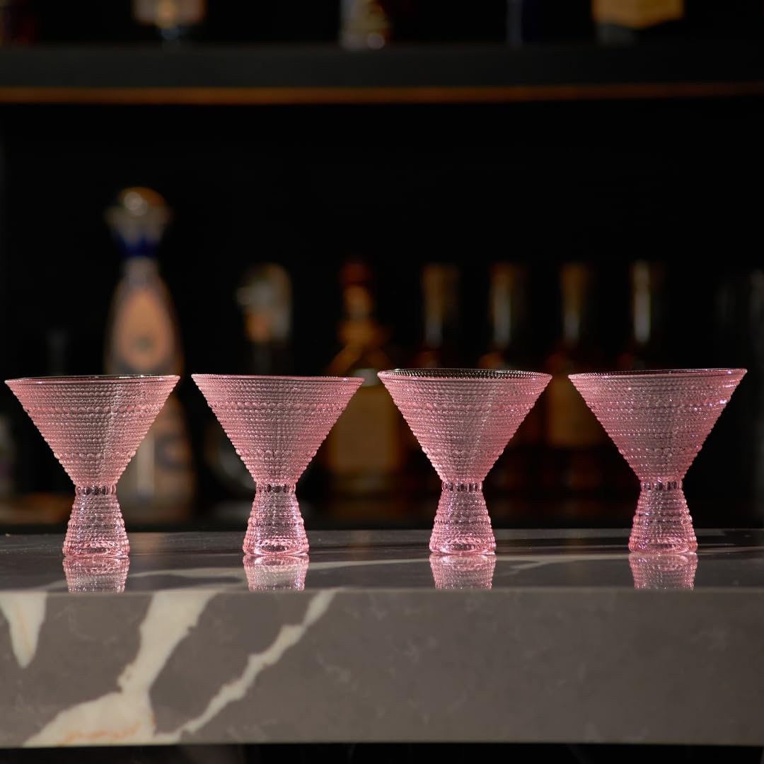 Pink & Clear 9oz Set of 6 Martini Glasses E73621