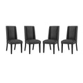 Black Faux Leather Upholstered Dining Chairs H757