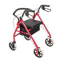 Foldable Rollator Walker with Seat & Wheels, Height Adjustable, 286lbs Weight Capacity, Red P853306