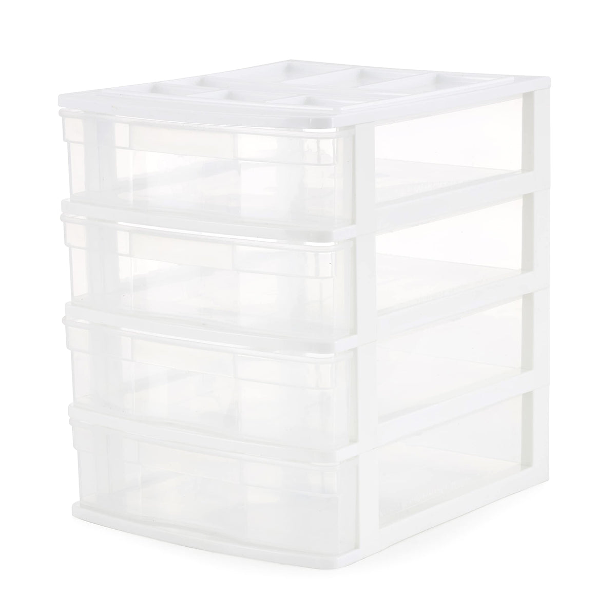 4-Tier White Plastic Drawer Organizer M467
