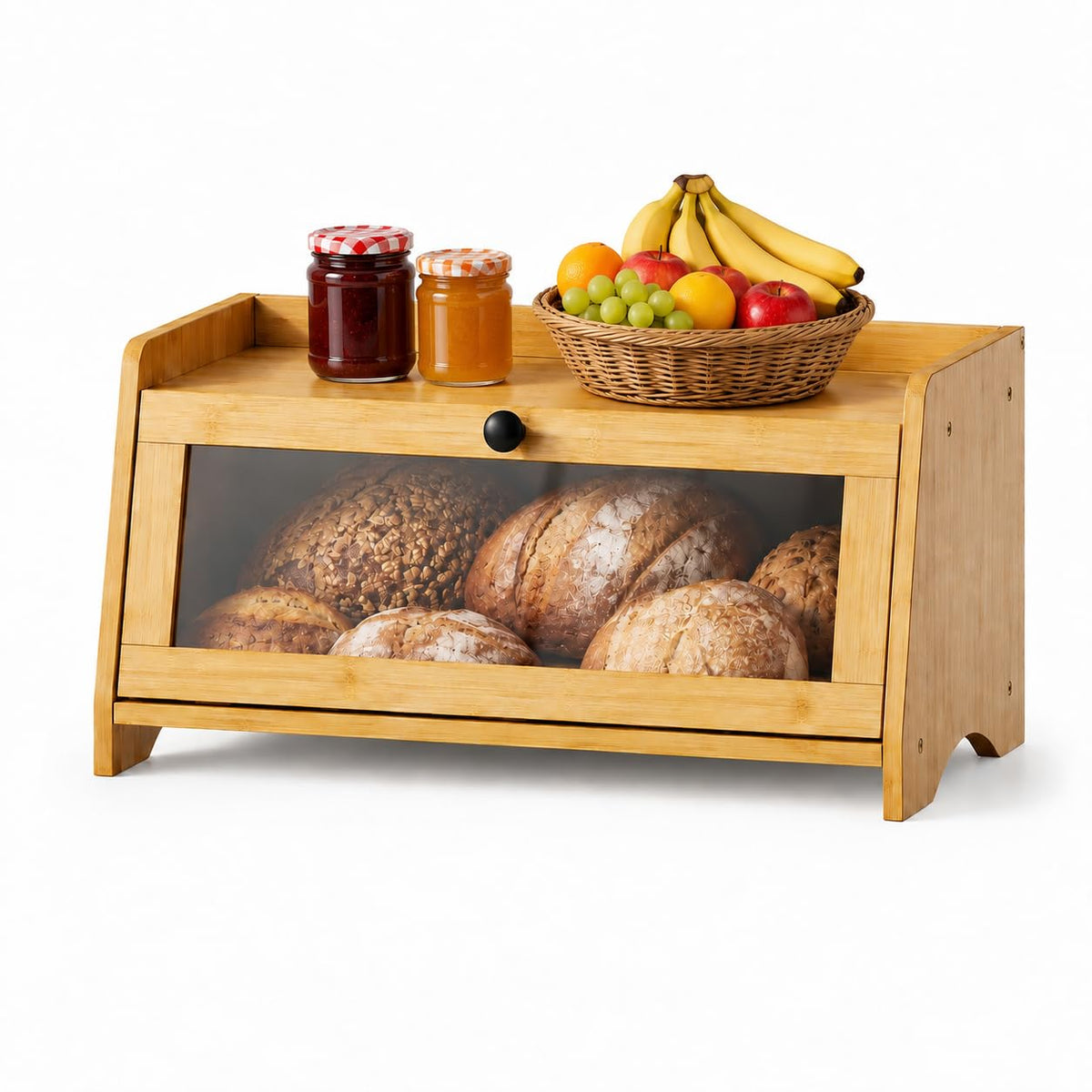 Bread Box with Top Shelf, 1 Tier Z136