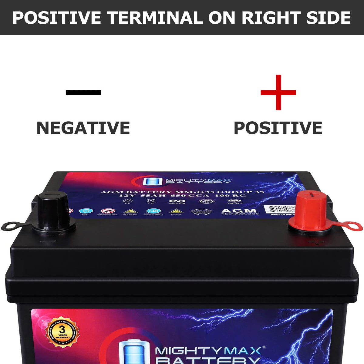 12V 55Ah AGM Replacement Battery H92794