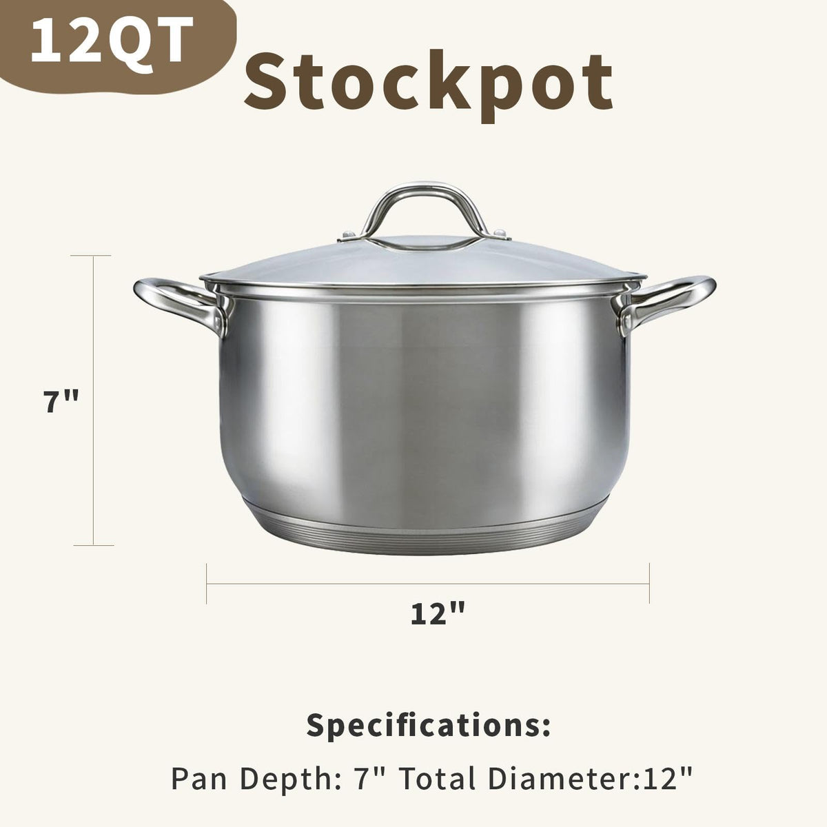 Stainless Steel 12 Quart Stock Pot Y8731