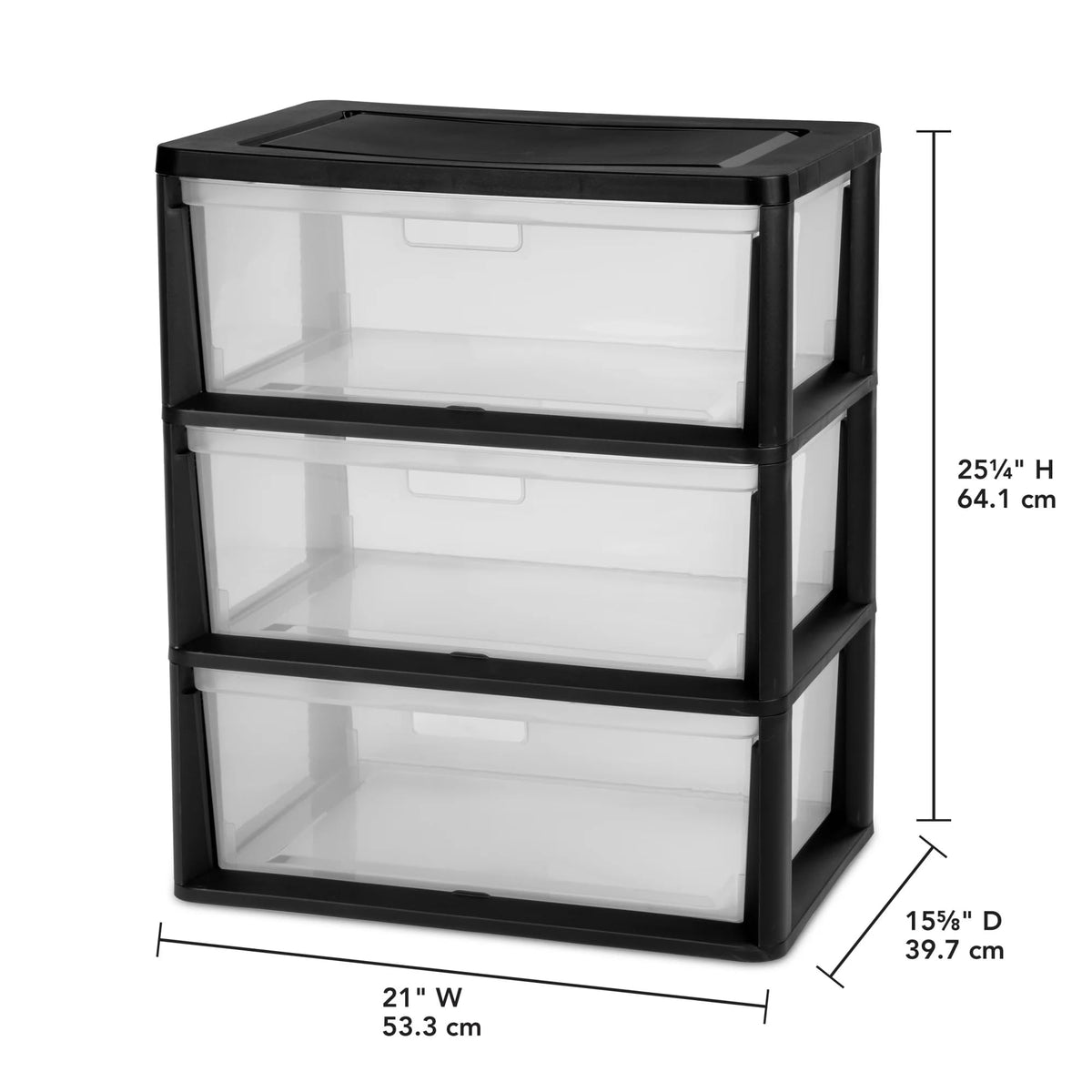 3 Drawer Clear Plastic Storage Cart X6547