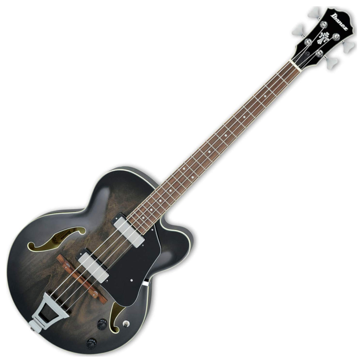 Transparent Black Sunburst Hollowbody Bass I36850