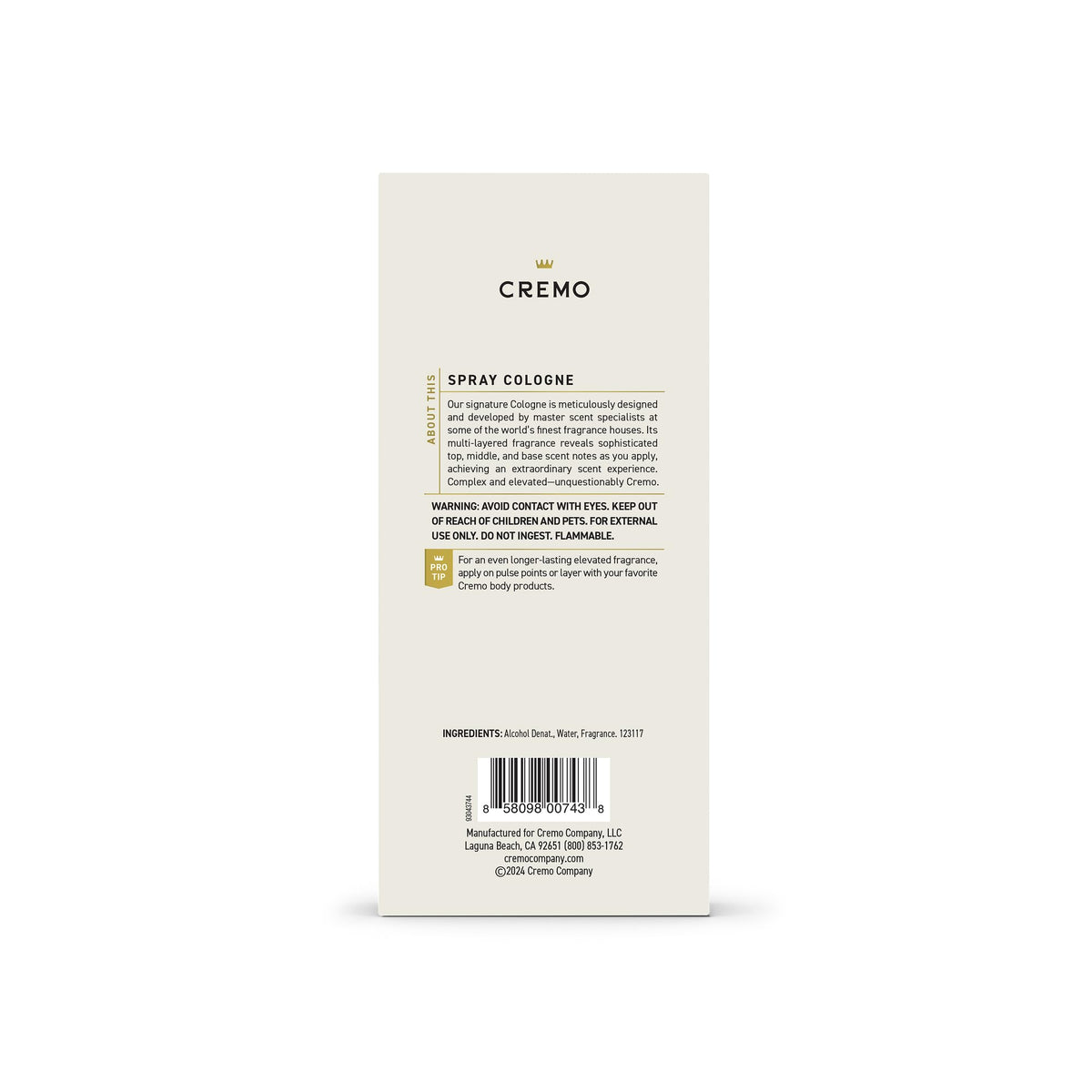 Spice & Black Vanilla Cologne Spray 3.4 Fl Oz T9604