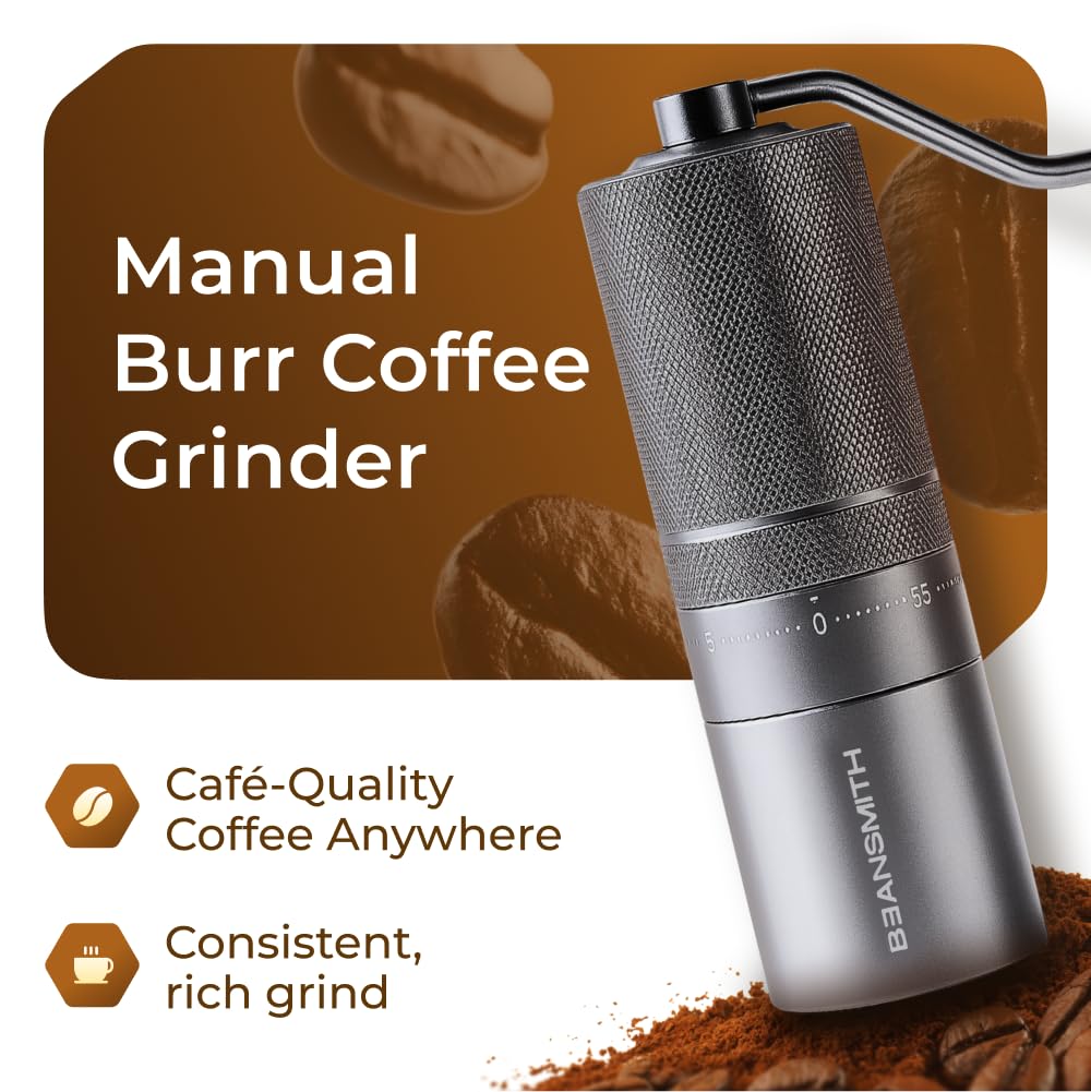 Manual Coffee Grinder 7 Star Stainless Steel Conical Burr 30g Capacity E8188
