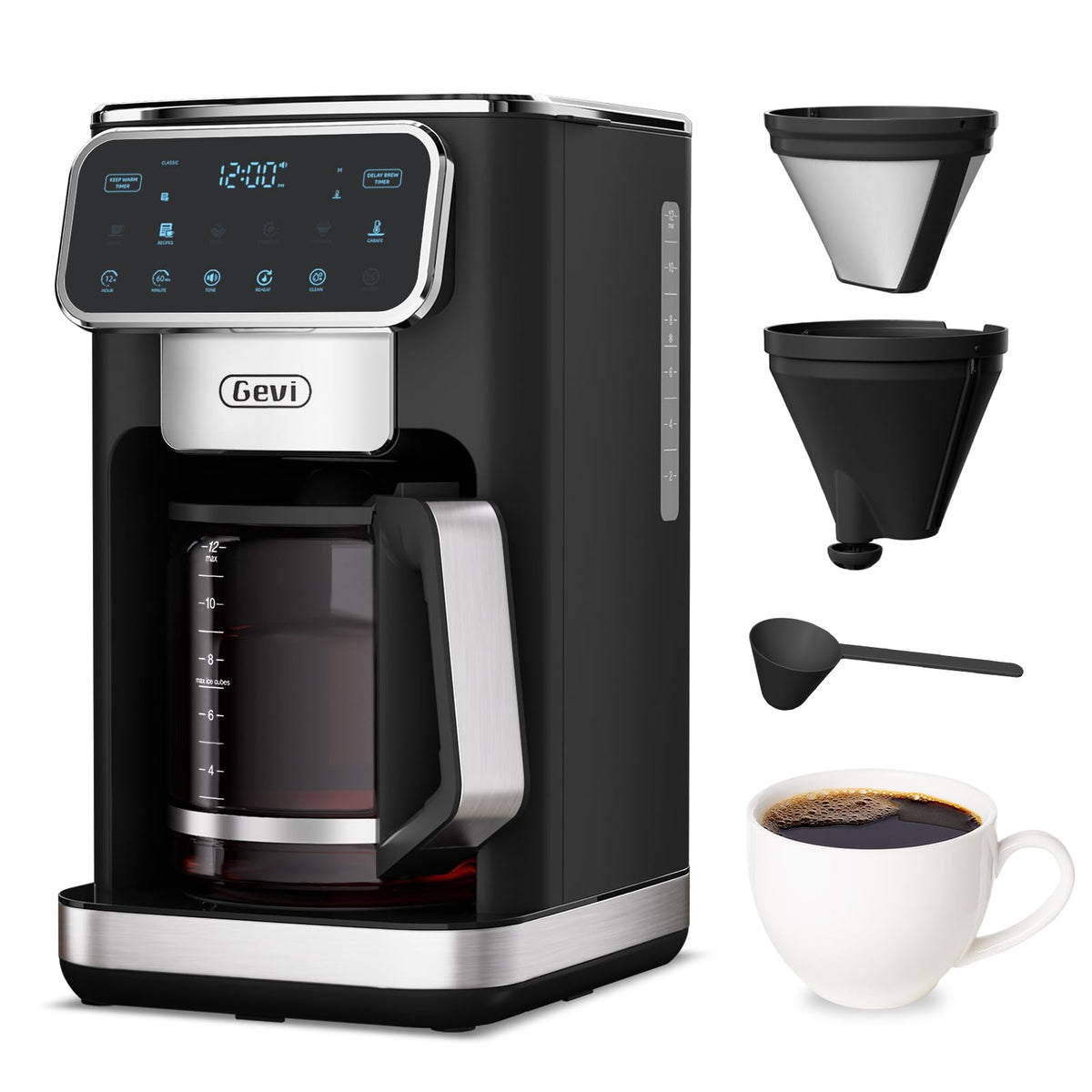 12-Cup Coffee Maker with Glass Carafe W356724