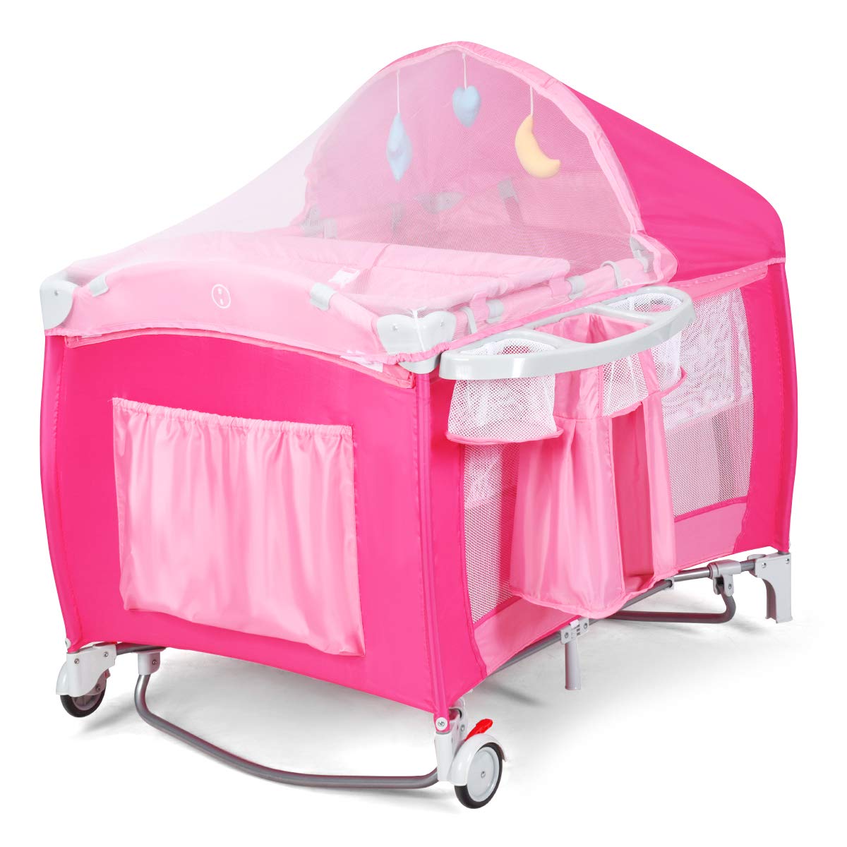 4 in 1 Pink Pack and Play with Bassinet P3416