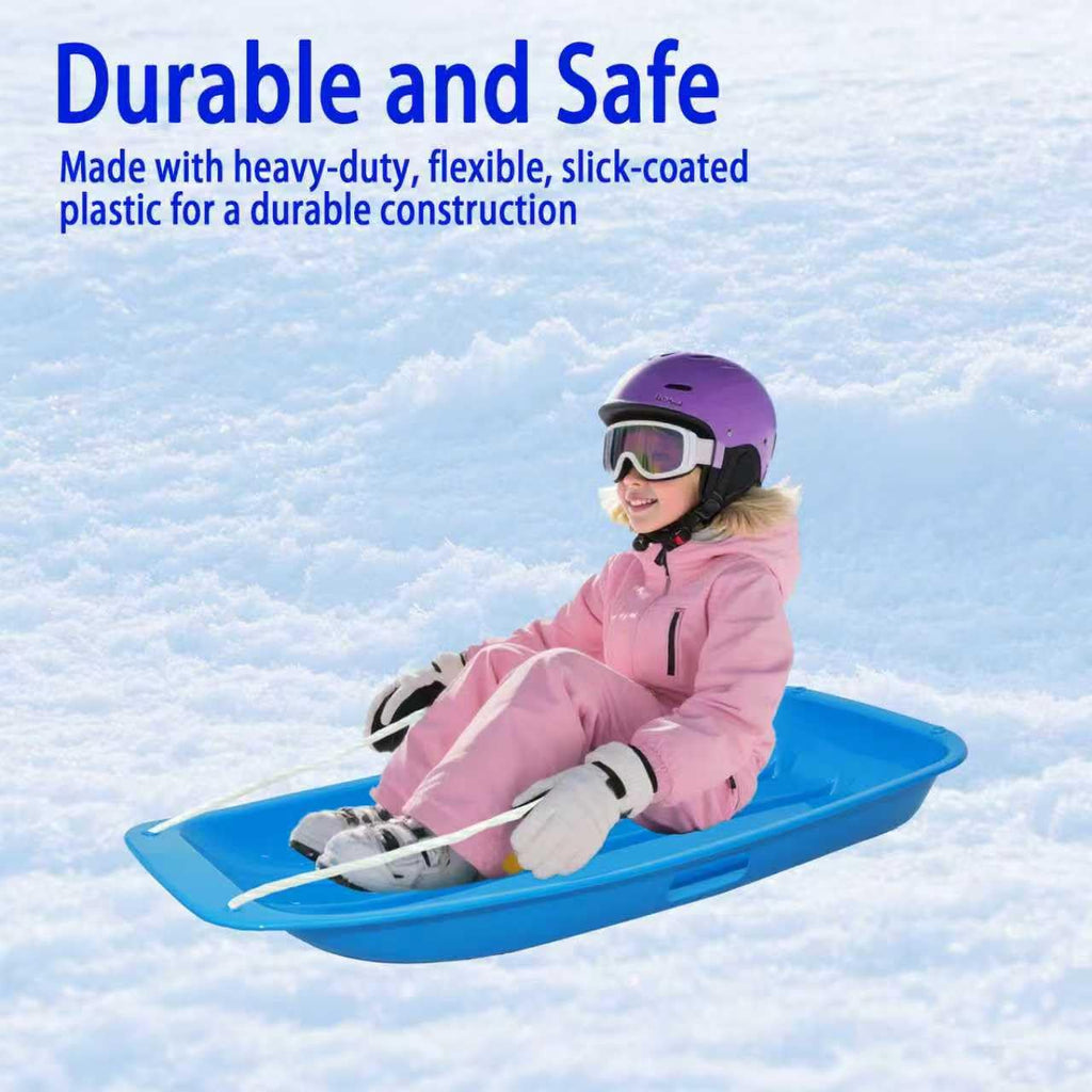 Cold Resistant Flexible Snow Sled with Pull Rope & Handles 35 Inch O36791