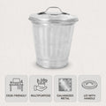 Silver Mini Galvanized Trash Can with Lid X29158