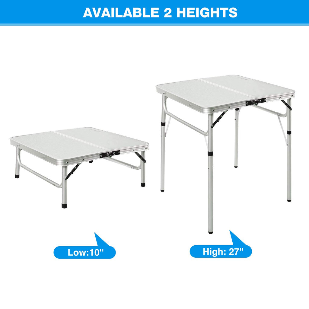 2 Foot Small Square Folding Table with Adjustable Height B6541
