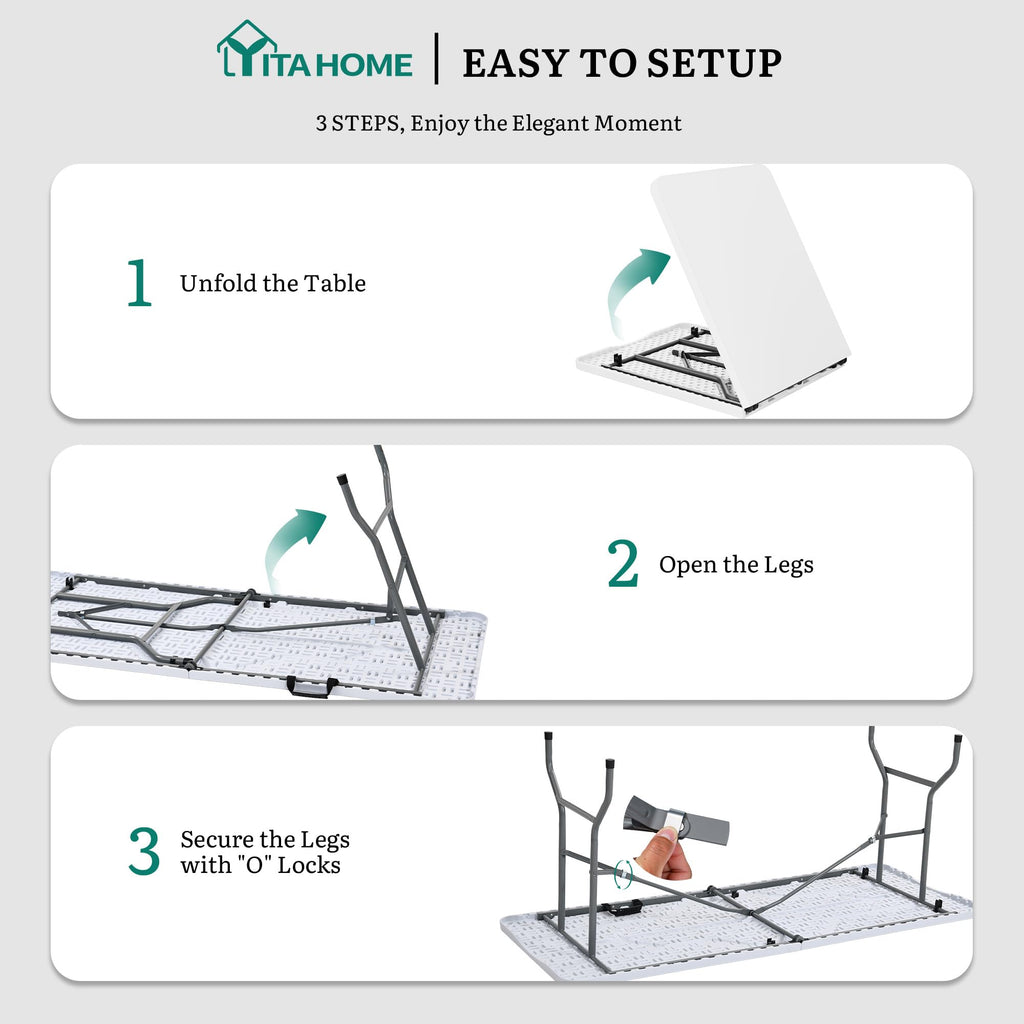 Heavy-Duty 6ft Folding Table with Handle X98003