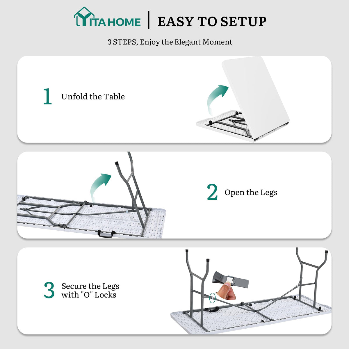 Heavy-Duty 6ft Folding Table with Handle X98003