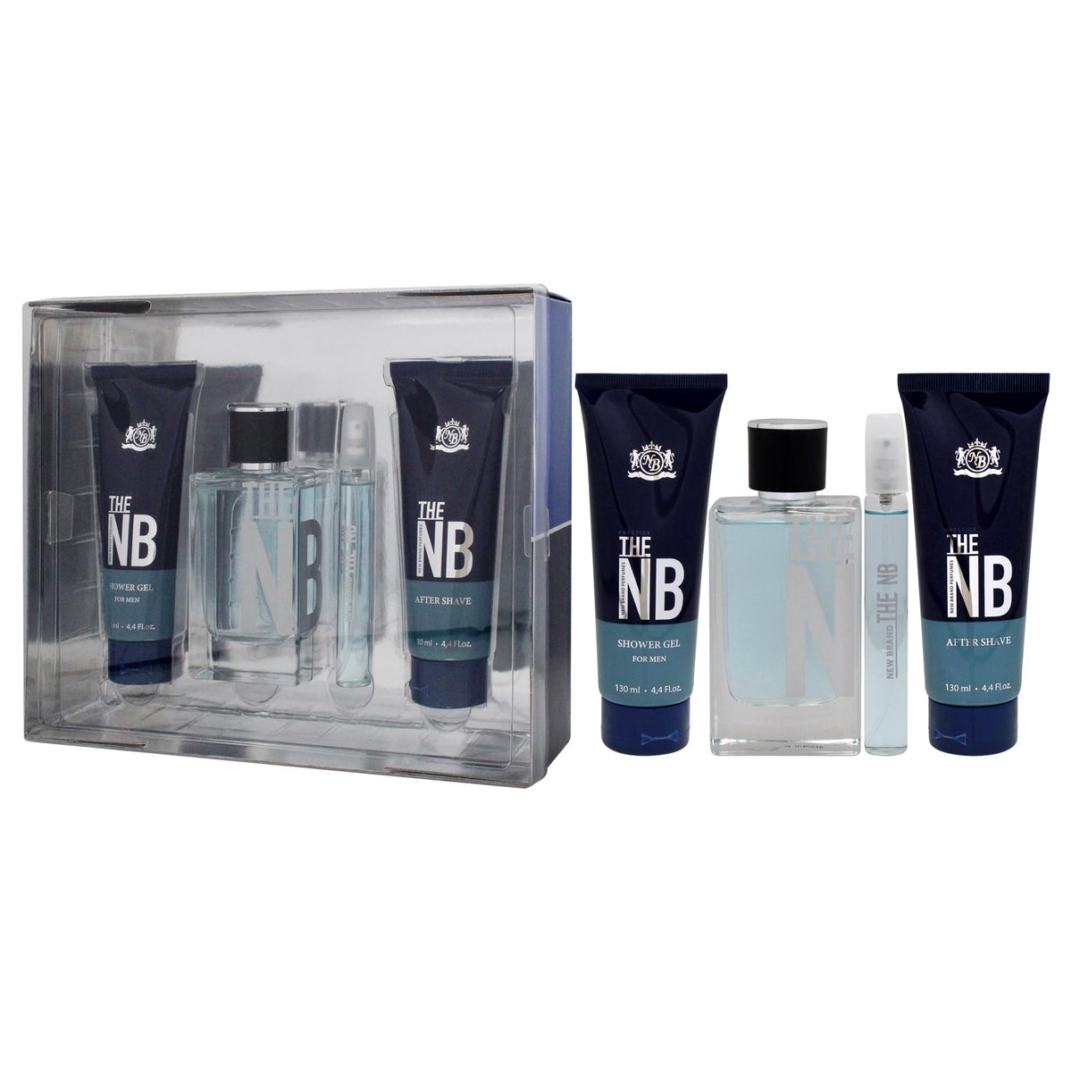 4 Pieces Eau de Toilette Spray Shower Gel After Shave Balm Gift Set W5184