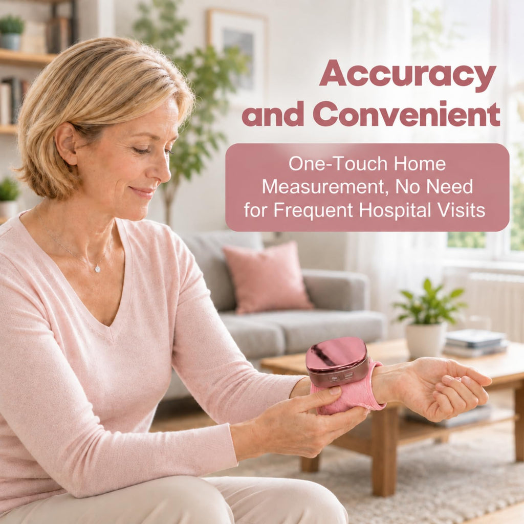 Pink Rechargeable Wrist Blood Pressure Monitor W2815