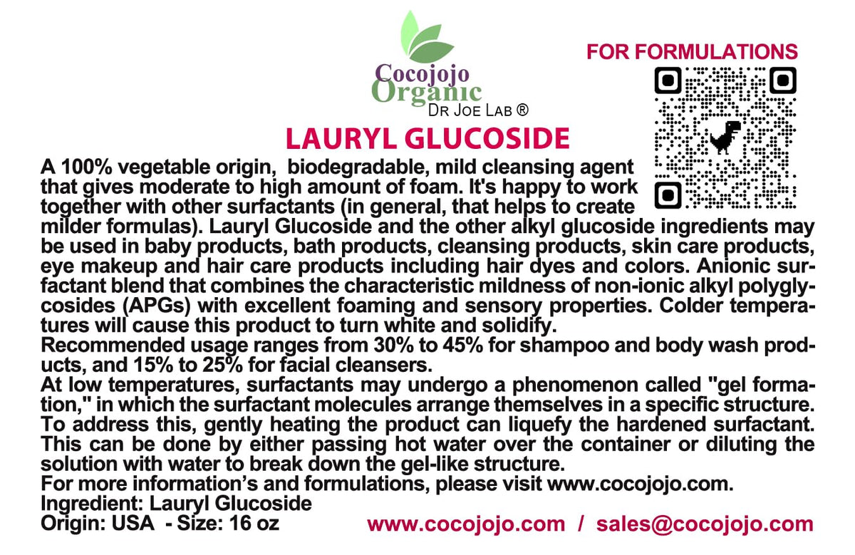 Lauryl Glucoside Natural Surfactant 16 Oz Q172