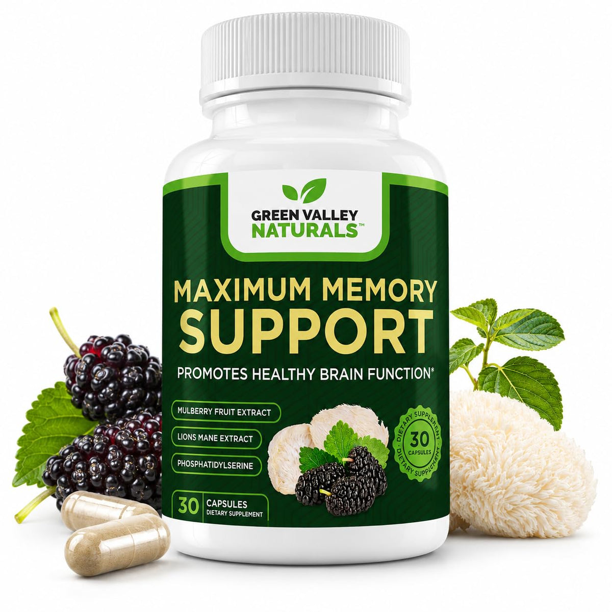 Lion's Mane Mulberry Phosphatidylserine 30 Capsules Y615944