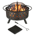 Black 32-Inch Outdoor Fire Pit V4683