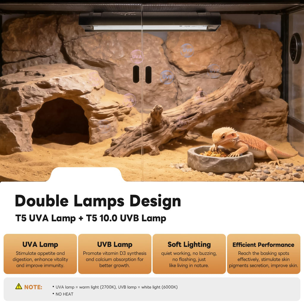12 Inch UVB Reptile Light Fixture with Timer R30422