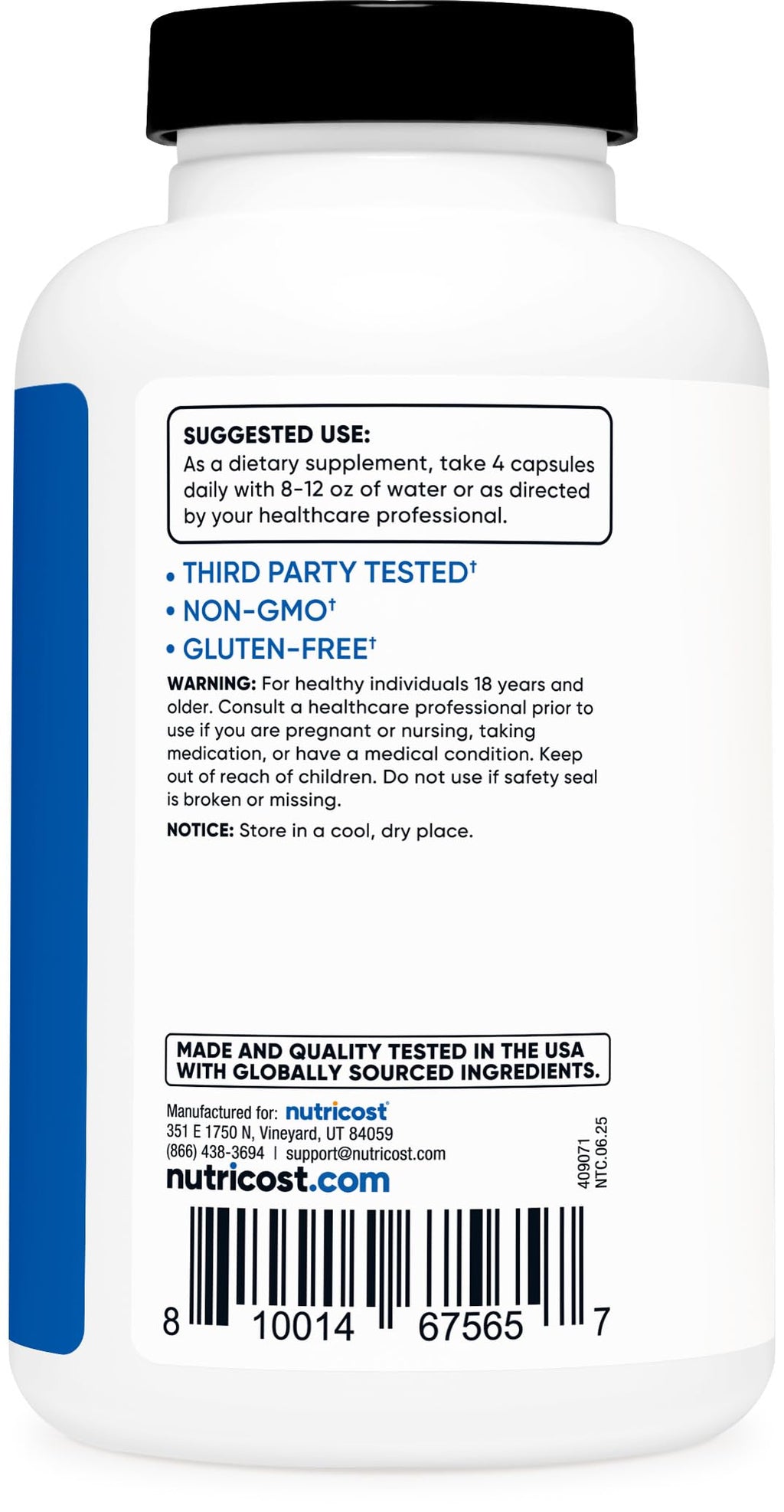 Creatine Monohydrate 3,000mg 180 Capsules V52965