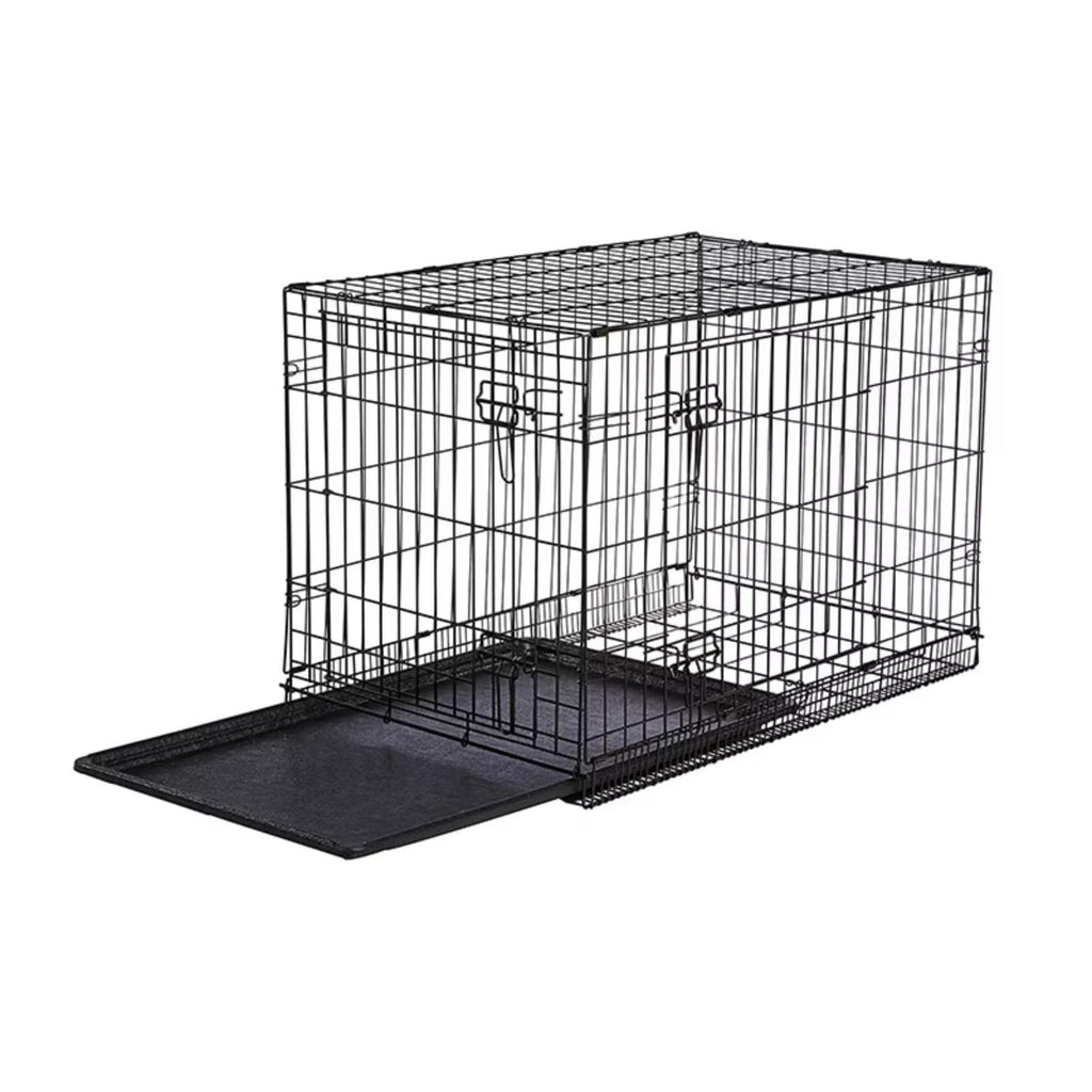 48 inch Portable Folding Dog Crate with Slide Out Tray D244718