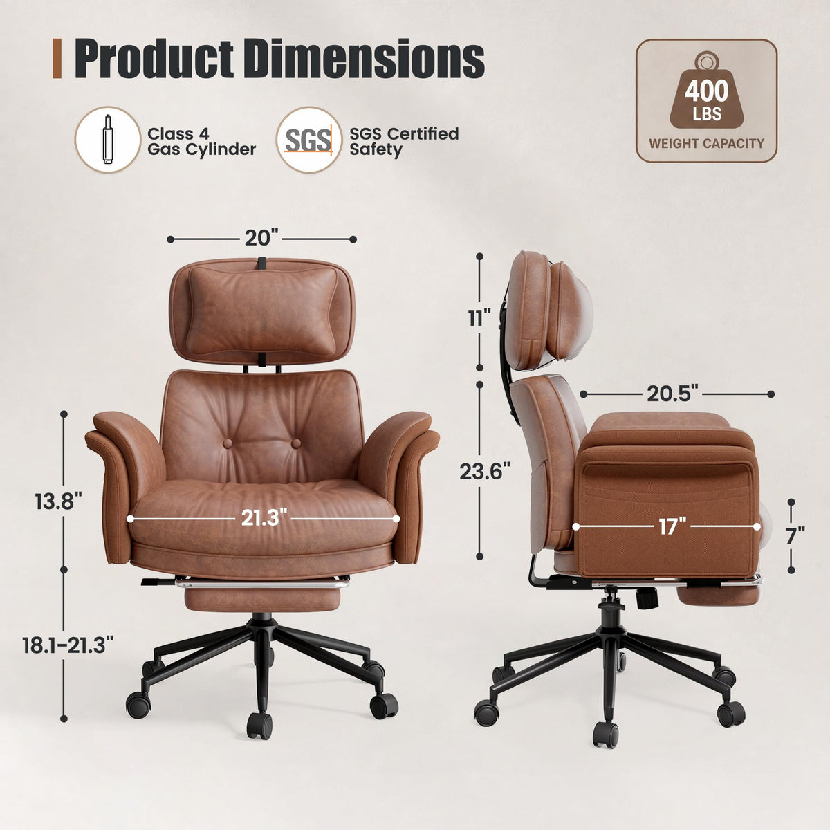 Brown Criss Cross Office Chair with Flip-Up Armrests and Headrest R743