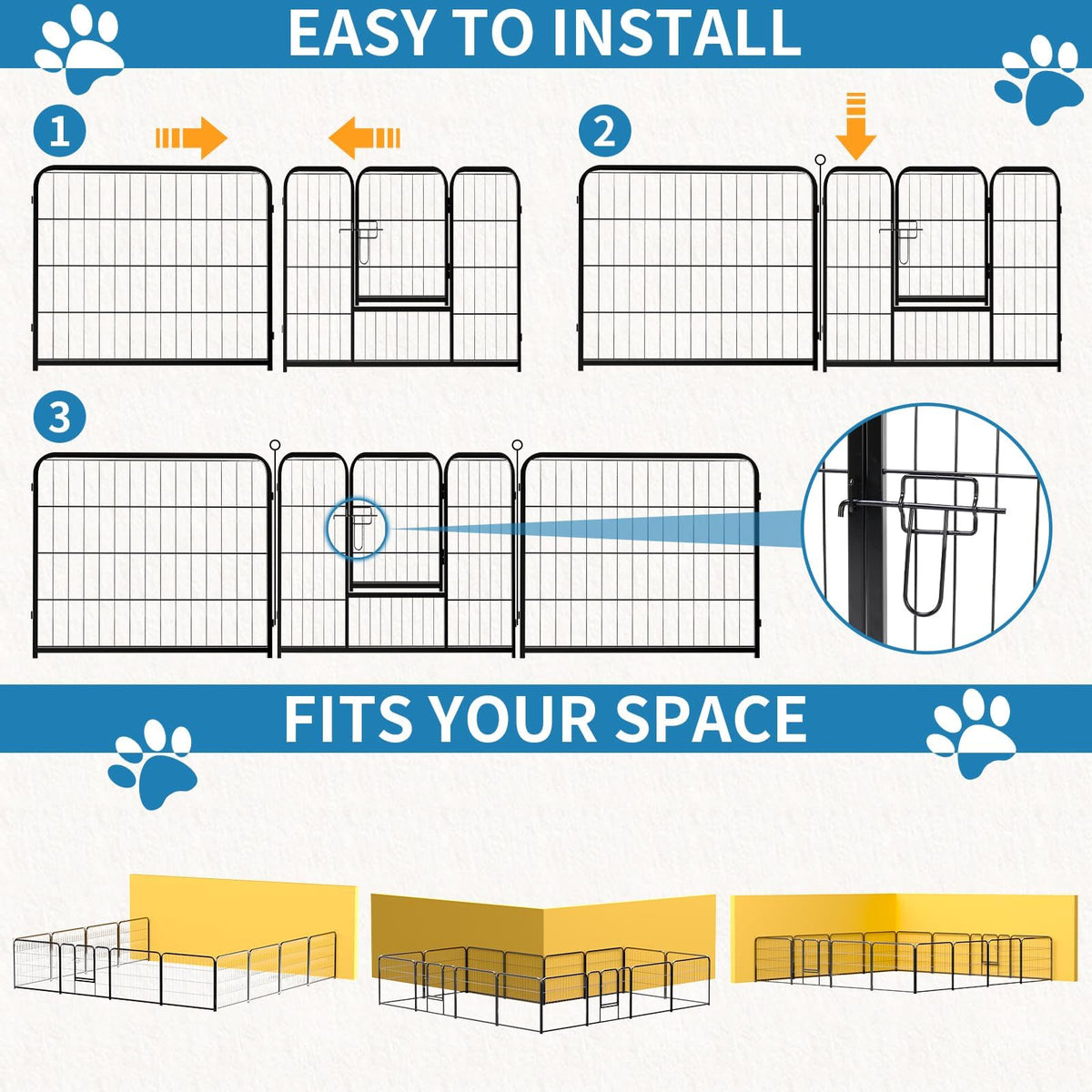 40 Inch 16 Panels Metal Dog Playpen Z653