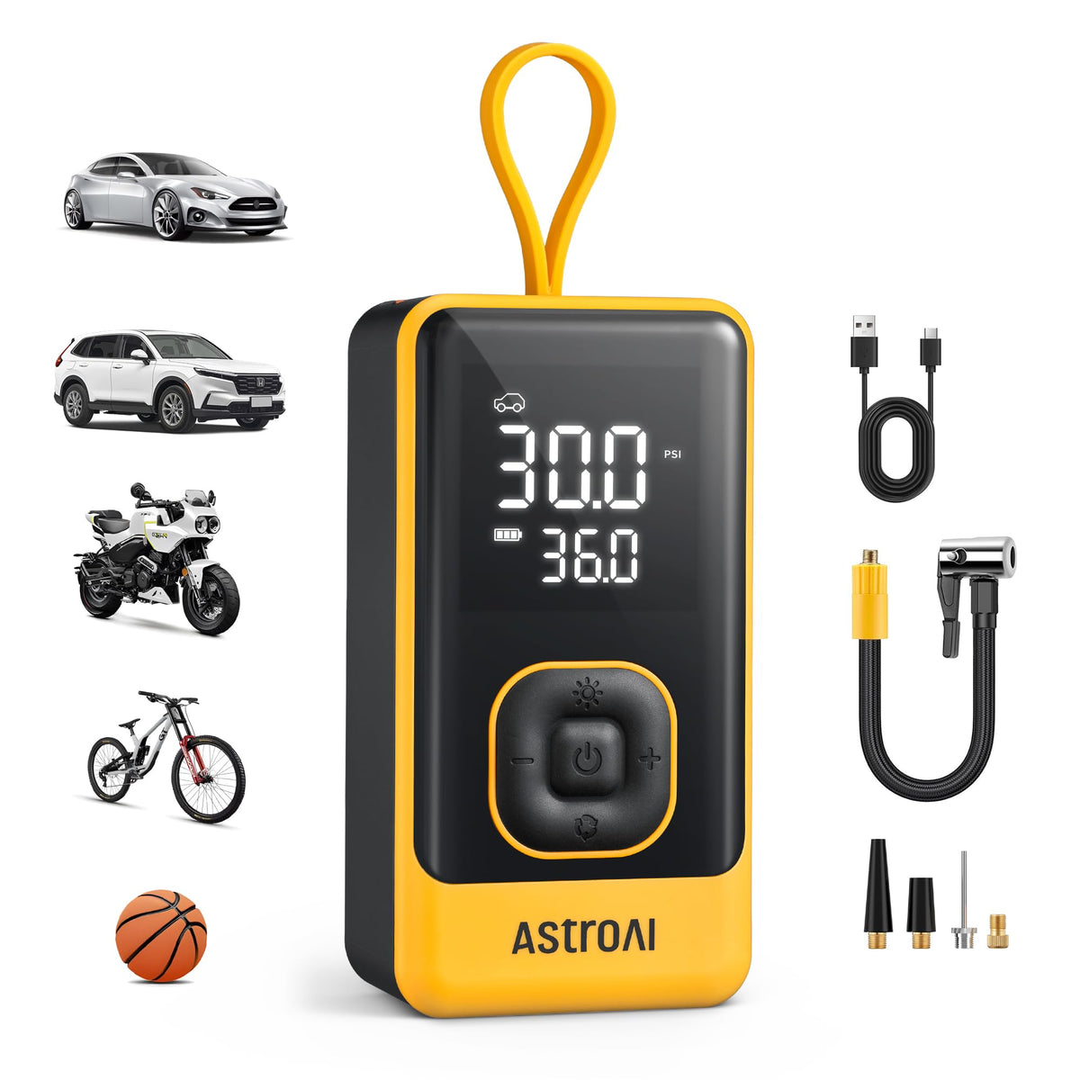Portable Air Compressor 150PSI Car Bike Pump F642173