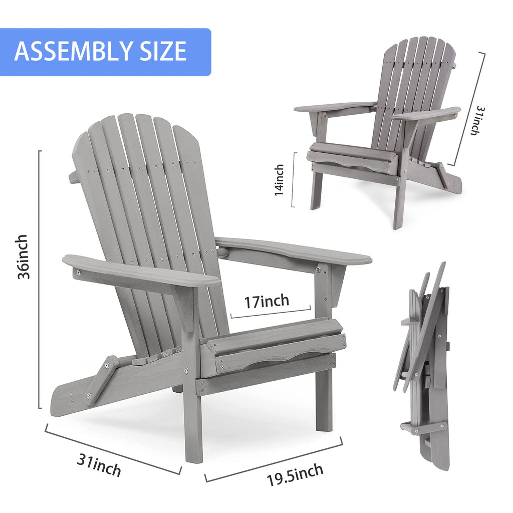 Solid Cedar Wood Adirondack Chairs Set of 2 T2636