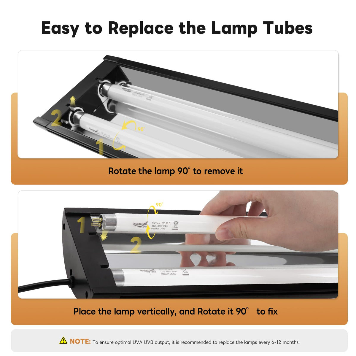 12 Inch UVB Reptile Light Fixture with Timer R30422