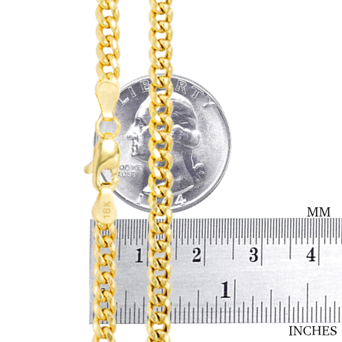 18k Yellow Gold Cuban Link Chain Necklace G7598