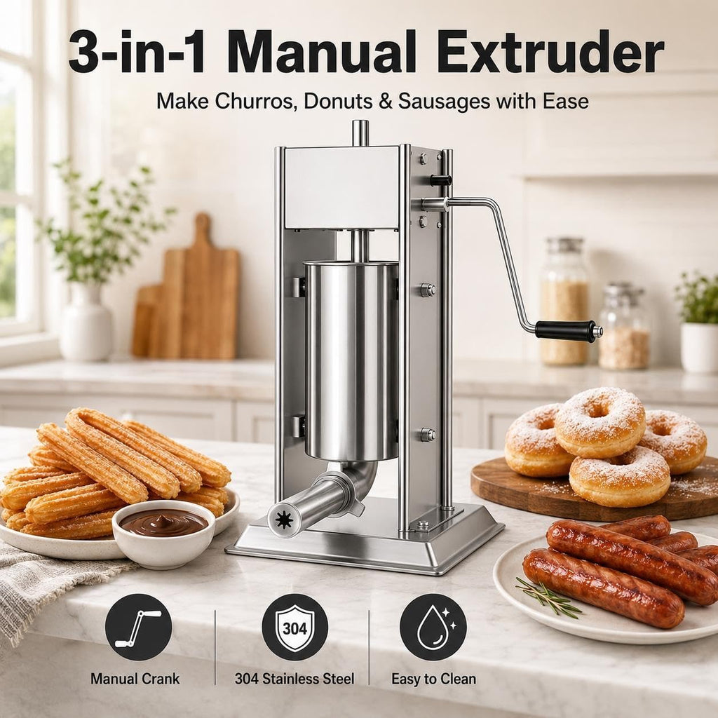 Manual Churro Maker & Sausage Filler, Stainless Steel E635