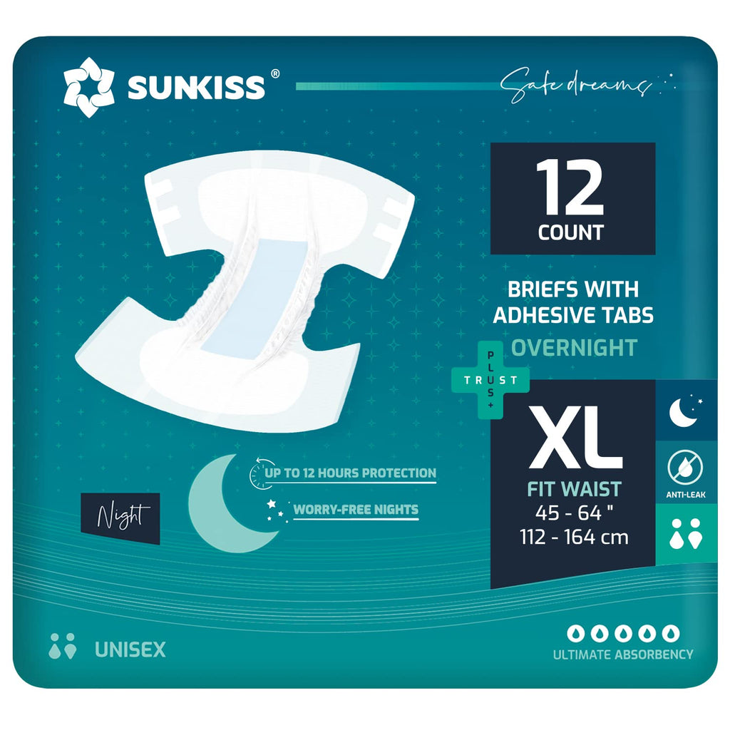 Adult Diapers XLarge 12 Count & Booster Pads 26 Count N909