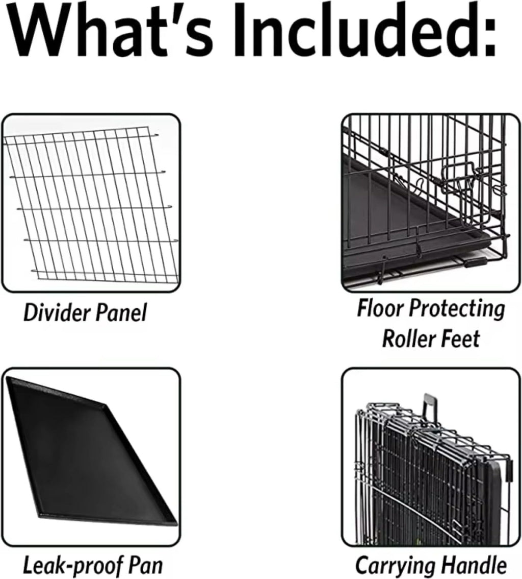 48 inch Portable Folding Dog Crate with Slide Out Tray D244718