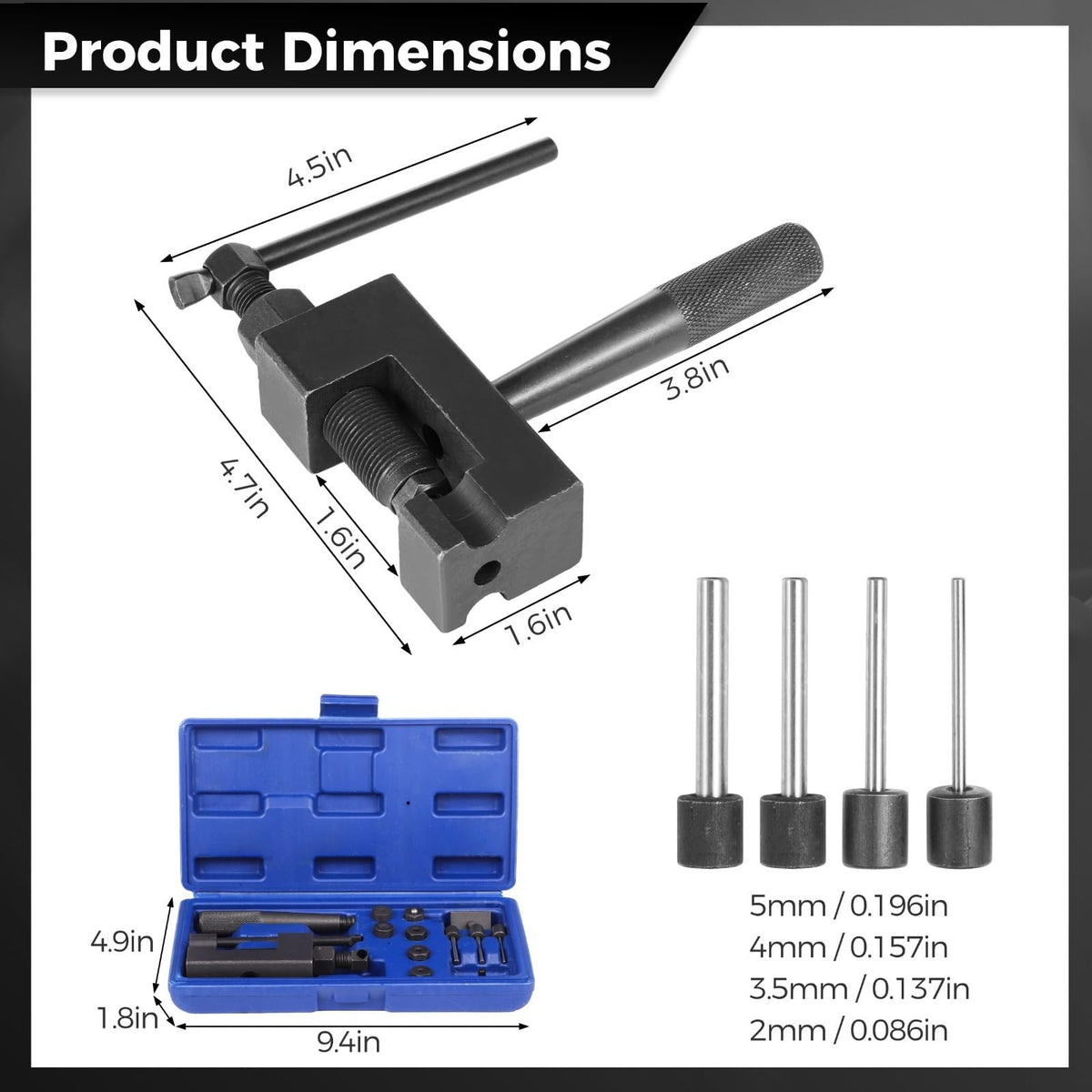 15 Pcs Motorcycle Chain Breaker Tool Set D59541