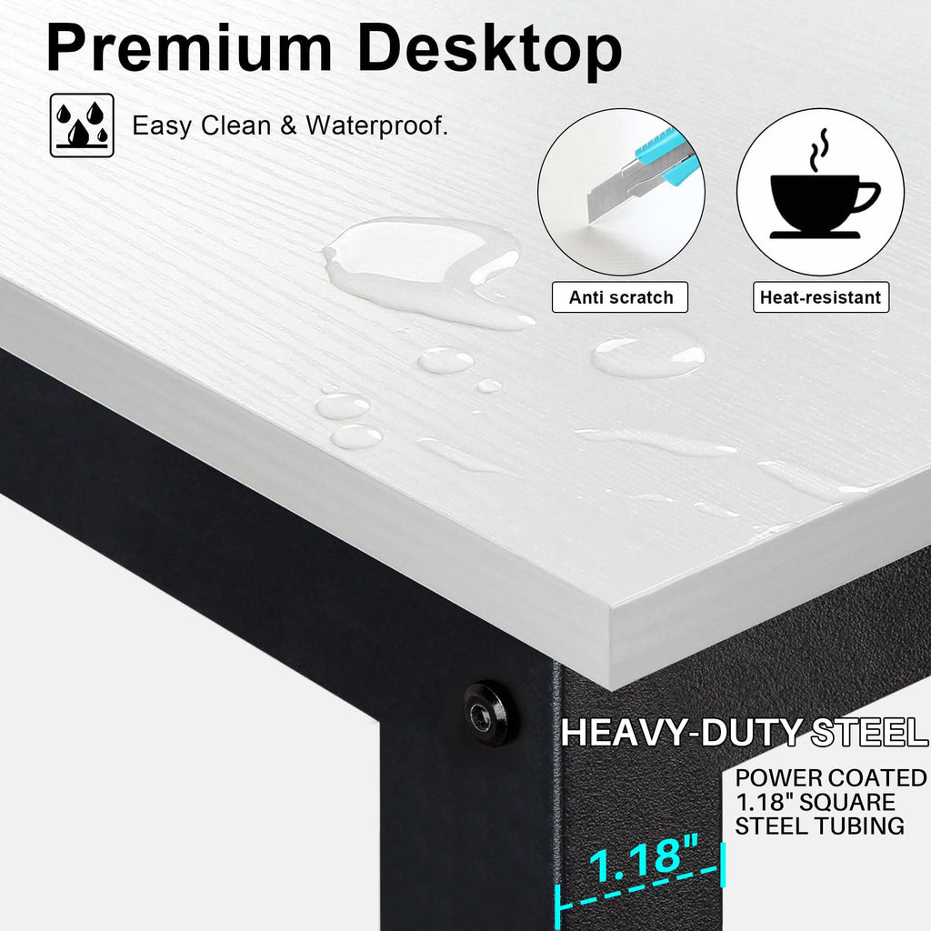 White Computer Desk with Hutch and Shelves D805586