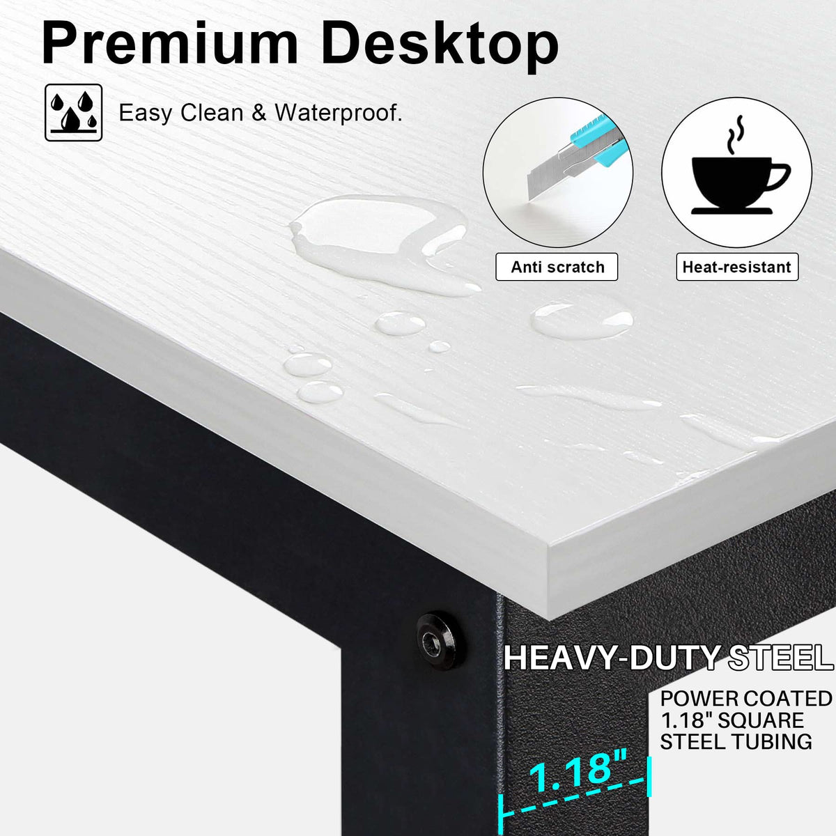 White Computer Desk with Hutch and Shelves D805586