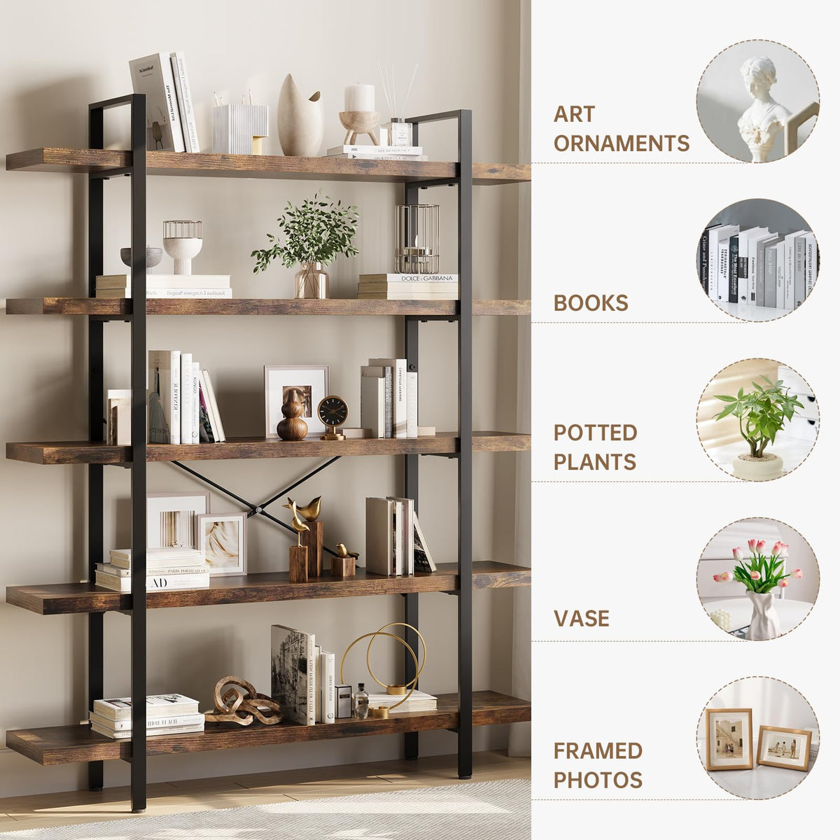 Heavy Duty 5 Tier Industrial Bookcase D9031