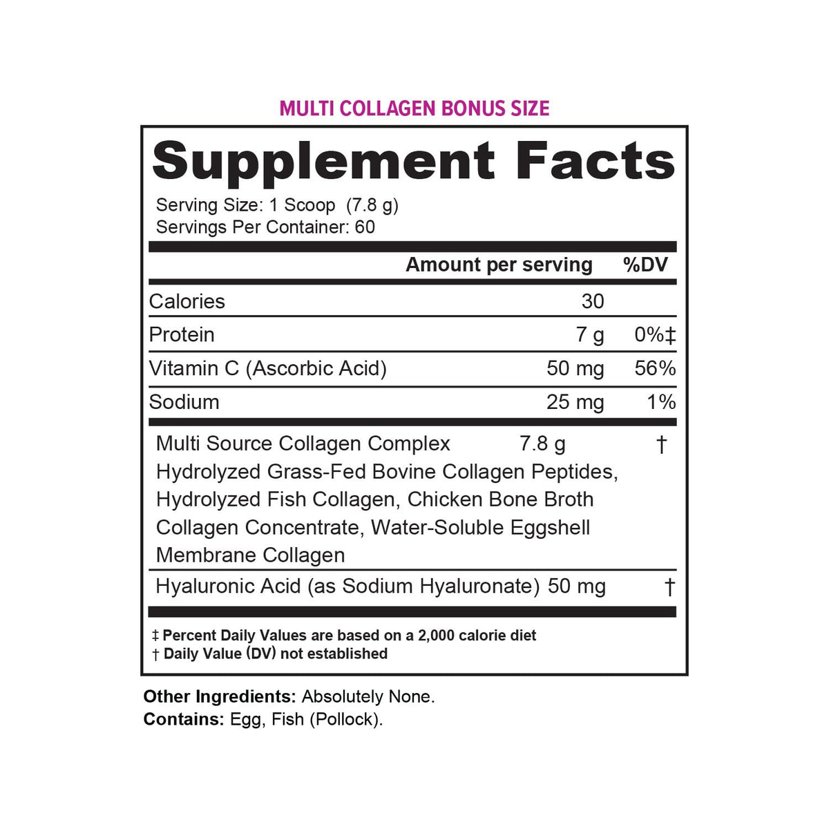 Unflavored Hydrolyzed Multi Collagen Peptides Powder 60 Servings I343688