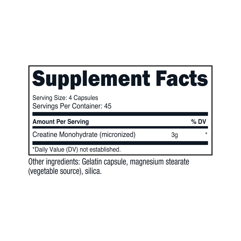 Creatine Monohydrate 3,000mg 180 Capsules V52965