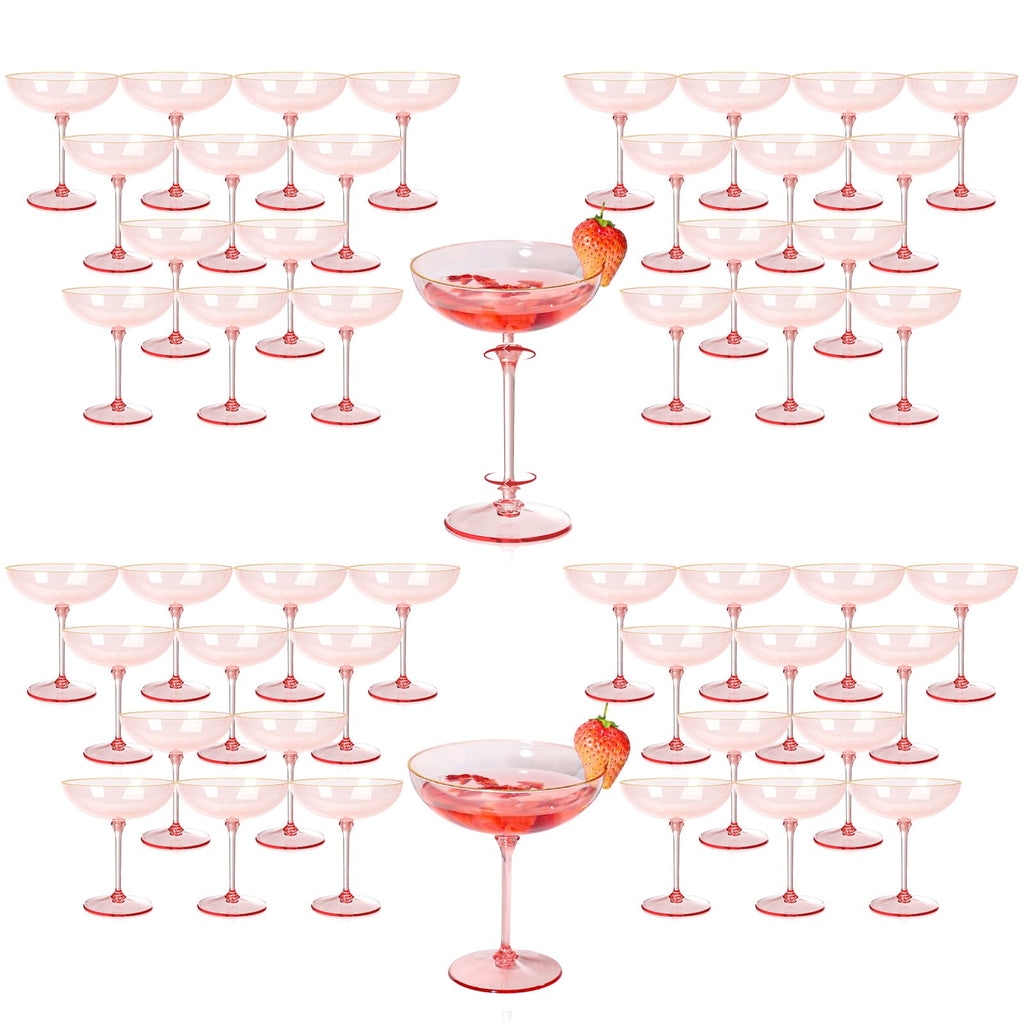 9oz Pink Plastic Martini Glasses Set M241345