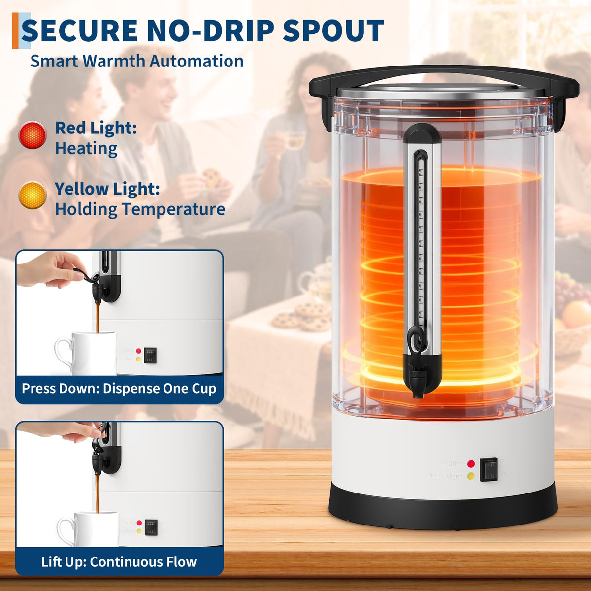 Large Capacity Stainless Steel Electric Coffee Urn Y254